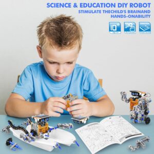 STEM 13-in-1 Education Solar Power Robots Toys for Boys Age 8-12, DIY Educational Toy Science Kits for Kids, Building Experiment Robotics Set Birthday Gifts for 8 9 10 11 12 Years Old Boys Girls Teens