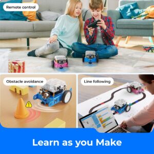 Makeblock mBot Robot Kit with Scratch Coding Box, STEM Projects for Kids Learn to Code with Scratch Arduino, Programmable Robot with 4 Programming Learning Projects, Gifts for Boys Girls Aged 8-12