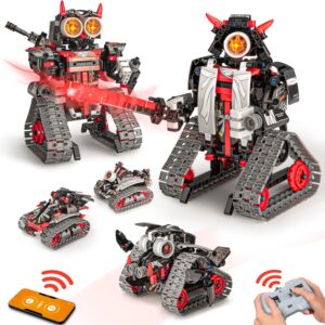 coplus 5 in 1 stem robot building kit, app & remote control samurai/ninja go blocks 419 pcs, rc toy for kids science learning, diy educational gift set for age 6 7 8 9 10 11 12+ boys & girls