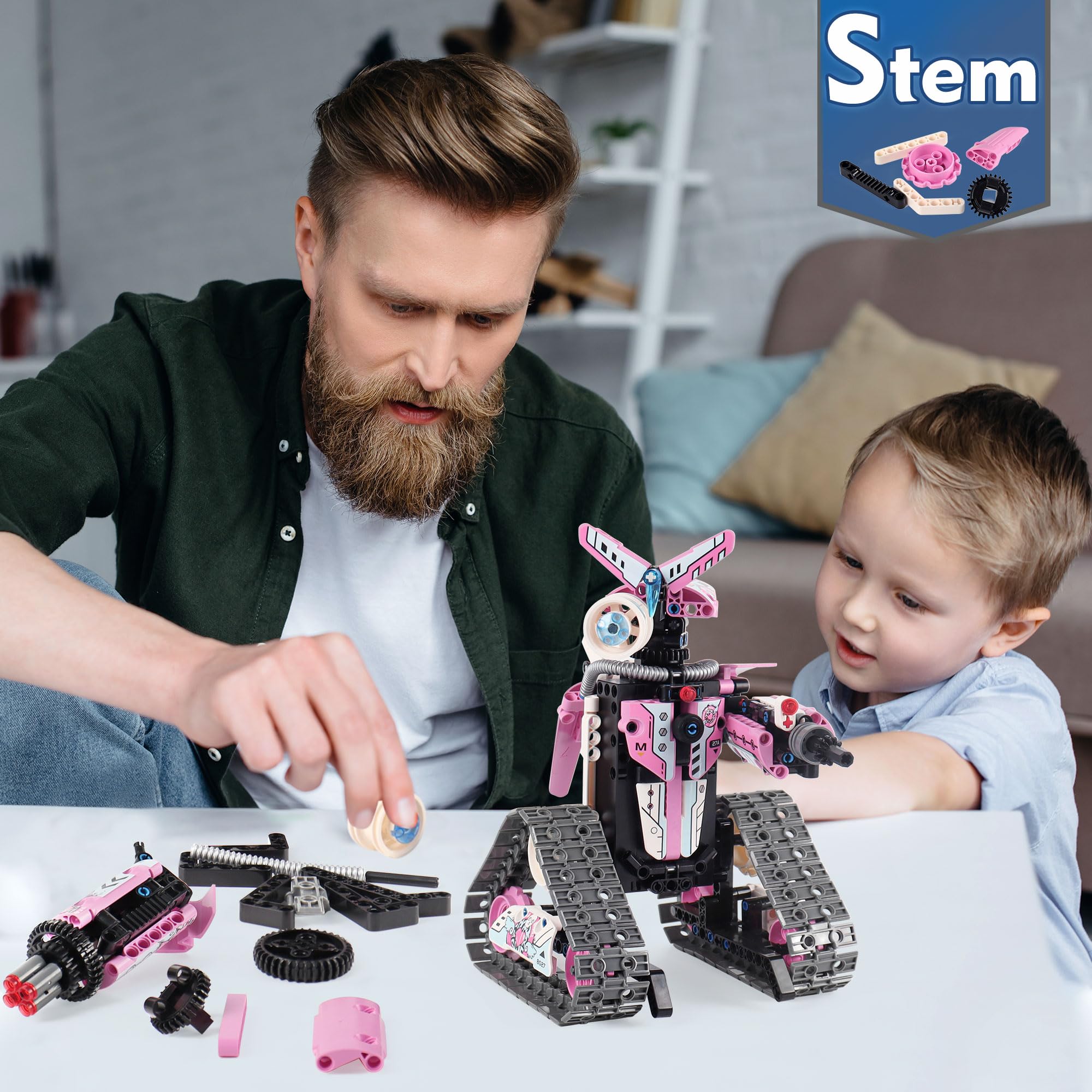 Funbud STEM Projects Robot Building Toys for Kids Ages 7-9 8-12 Years Old, Girls 3 in 1 Remote Control Robotics Kit, Educational Science Coding Car Set, Best Birthday