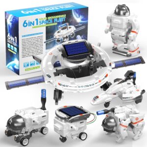 stem projects for kids ages 8-12, science kits for boys 8-14, 6-in-1 solar robot space toys building science kits gifts for 7 8 9 10 11 12 13 year old boys girls teen