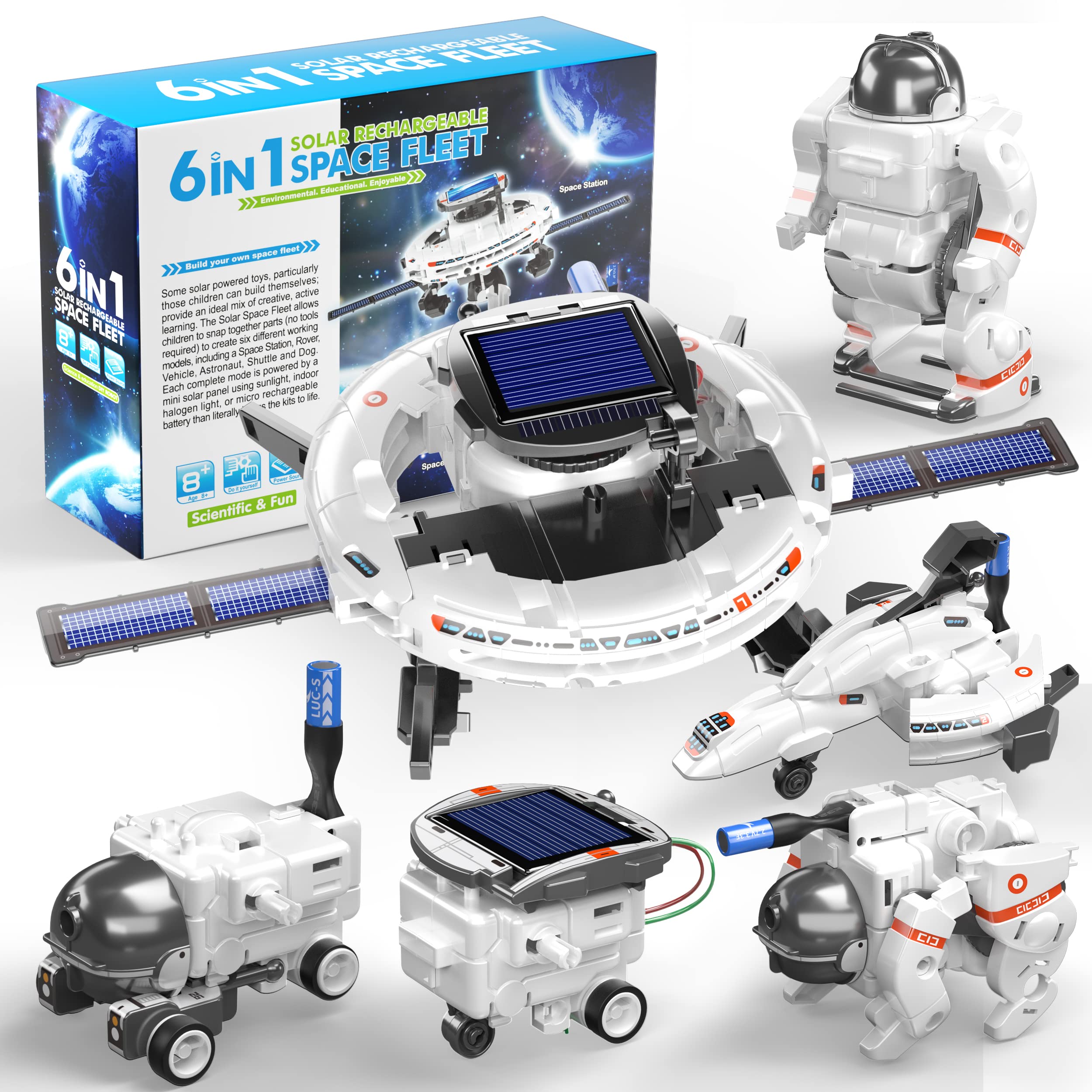 STEM Projects for Kids Ages 8-12, Science Kits for Boys 8-14, 6-in-1 Solar Robot Space Toys Building Science Kits Gifts for 7 8 9 10 11 12 13 Year Old Boys Girls Teen