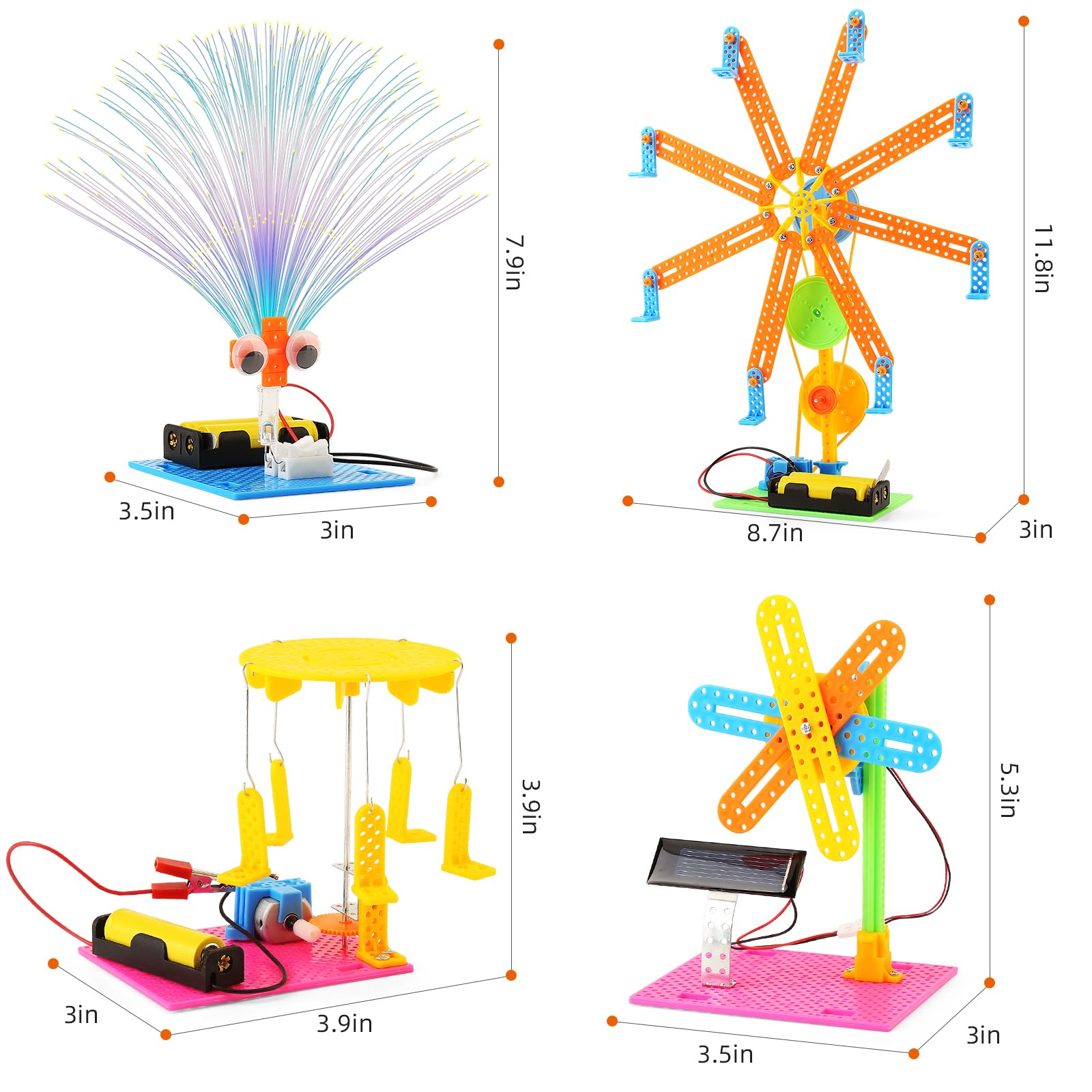 STEM Kit for Girls, Kids Crafts 8-12 Boys, Science Projects Activities Electronic Building Kits 6-8, 4-in-1 Craft Sets for Girl Engineering Toys, DIY Electronics Gifts Age 6 7 8 9 10 11 12 Year Old