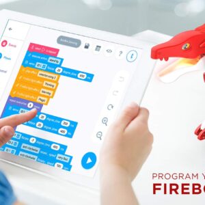 JIMU ROBOT Mythical Series: FireBot Kit/App-Enabled Building & Coding STEM Robot Kit (606 Pcs), Red, Model:JRA0601