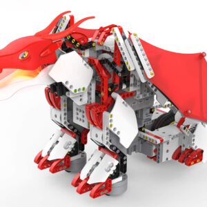 JIMU ROBOT Mythical Series: FireBot Kit/App-Enabled Building & Coding STEM Robot Kit (606 Pcs), Red, Model:JRA0601