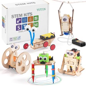 stem kits for kids ages 8-10-12, robot building crafts kit for boys age 6-8, wood science projects, 3d wooden puzzles, woodworking model stem toys for 5 6 7 8 9 10 11 12 13+