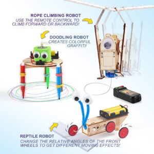 STEM Kits for Kids Ages 8-10-12, Robot Building Crafts Kit for Boys Age 6-8, Wood Science Projects, 3D Wooden Puzzles, Woodworking Model Stem Toys for 5 6 7 8 9 10 11 12 13+