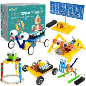 ailiaili 6 set stem projects for kids ages 8-12, electronic science kits for boys 6-8, diy engineering robotic stem toy, science experiments circuit building kits, gift for 5 6 7 8 9 10 11 12 year old