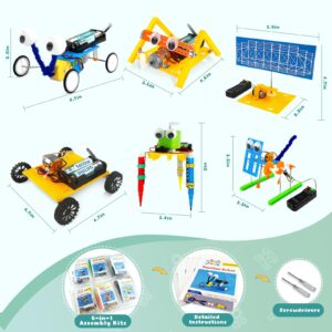 Ailiaili 6 Set STEM Projects for Kids Ages 8-12, Electronic Science Kits for Boys 6-8, DIY Engineering Robotic Stem Toy, Science Experiments Circuit Building Kits, Gift for 5 6 7 8 9 10 11 12 Year Old