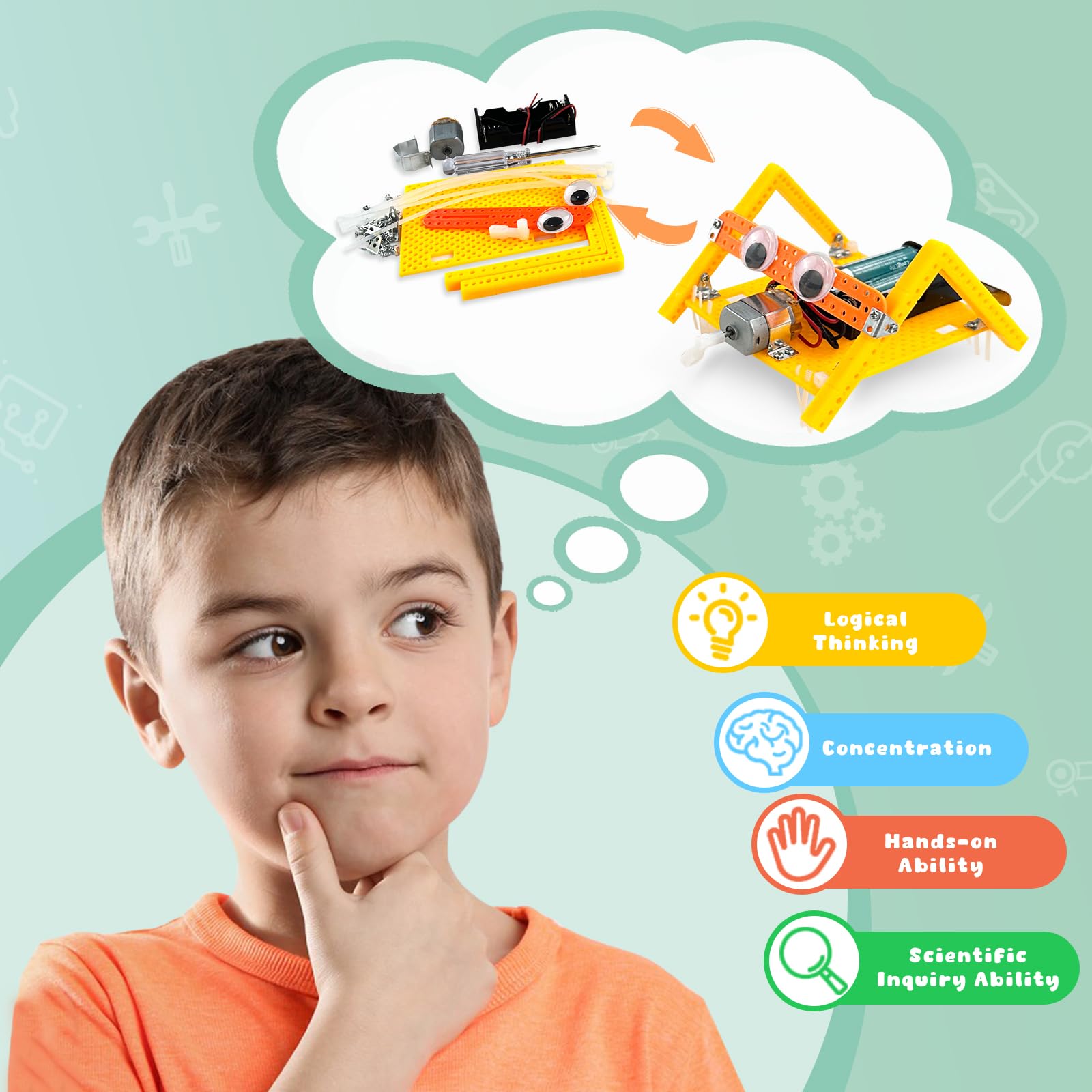 Ailiaili 6 Set STEM Projects for Kids Ages 8-12, Electronic Science Kits for Boys 6-8, DIY Engineering Robotic Stem Toy, Science Experiments Circuit Building Kits, Gift for 5 6 7 8 9 10 11 12 Year Old
