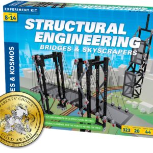 Thames & Kosmos Structural Engineering: Bridges & Skyscrapers | Science & Engineering Kit | Build 20 Models | Learn about Force, Load, Compression, Tension | Parents' Choice Gold Award Winner, Blue