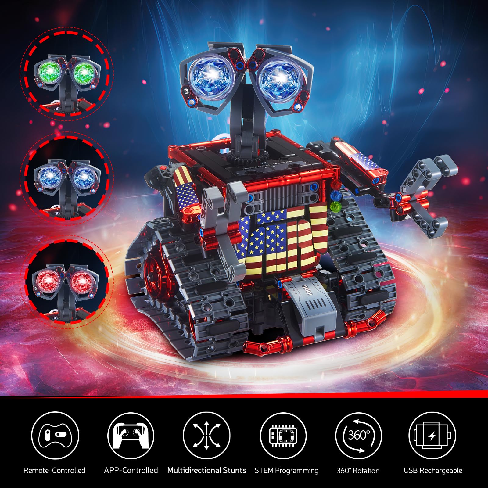 Sillbird Technic 4in1 Remote APP Controlled Robot Building Kit, Educational STEM Toys Coding Robotic Set Science Programmable Stunt Racer Creative Gifts for Boys Girls Ages 6+, New 2024 (560 Pieces)