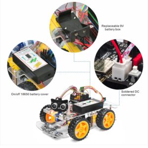 OSOYOO Robot Car Starter Kit for Arduino | STEM Remote Controlled App Educational Motorized Robotics for Building Programming Learning How to Code | IOT Mechanical DIY Coding for Kids Teens Adults