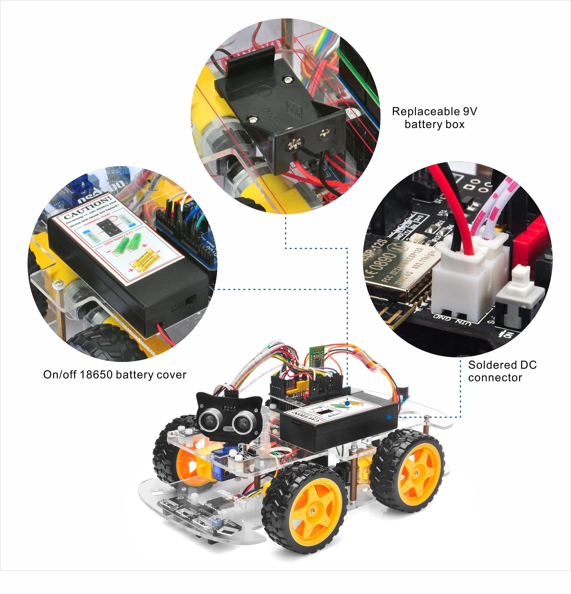 OSOYOO Robot Car Starter Kit for Arduino | STEM Remote Controlled App Educational Motorized Robotics for Building Programming Learning How to Code | IOT Mechanical DIY Coding for Kids Teens Adults