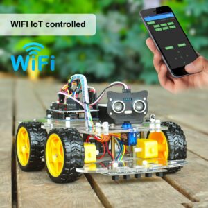 OSOYOO Robot Car Starter Kit for Arduino | STEM Remote Controlled App Educational Motorized Robotics for Building Programming Learning How to Code | IOT Mechanical DIY Coding for Kids Teens Adults