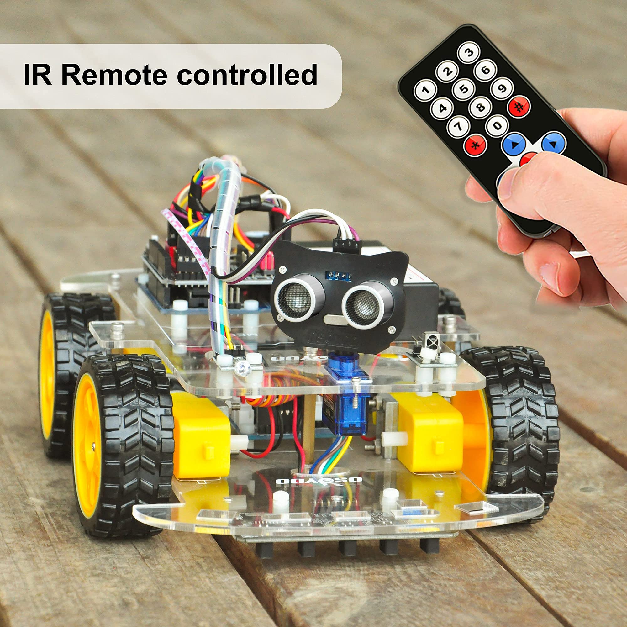 OSOYOO Robot Car Starter Kit for Arduino | STEM Remote Controlled App Educational Motorized Robotics for Building Programming Learning How to Code | IOT Mechanical DIY Coding for Kids Teens Adults