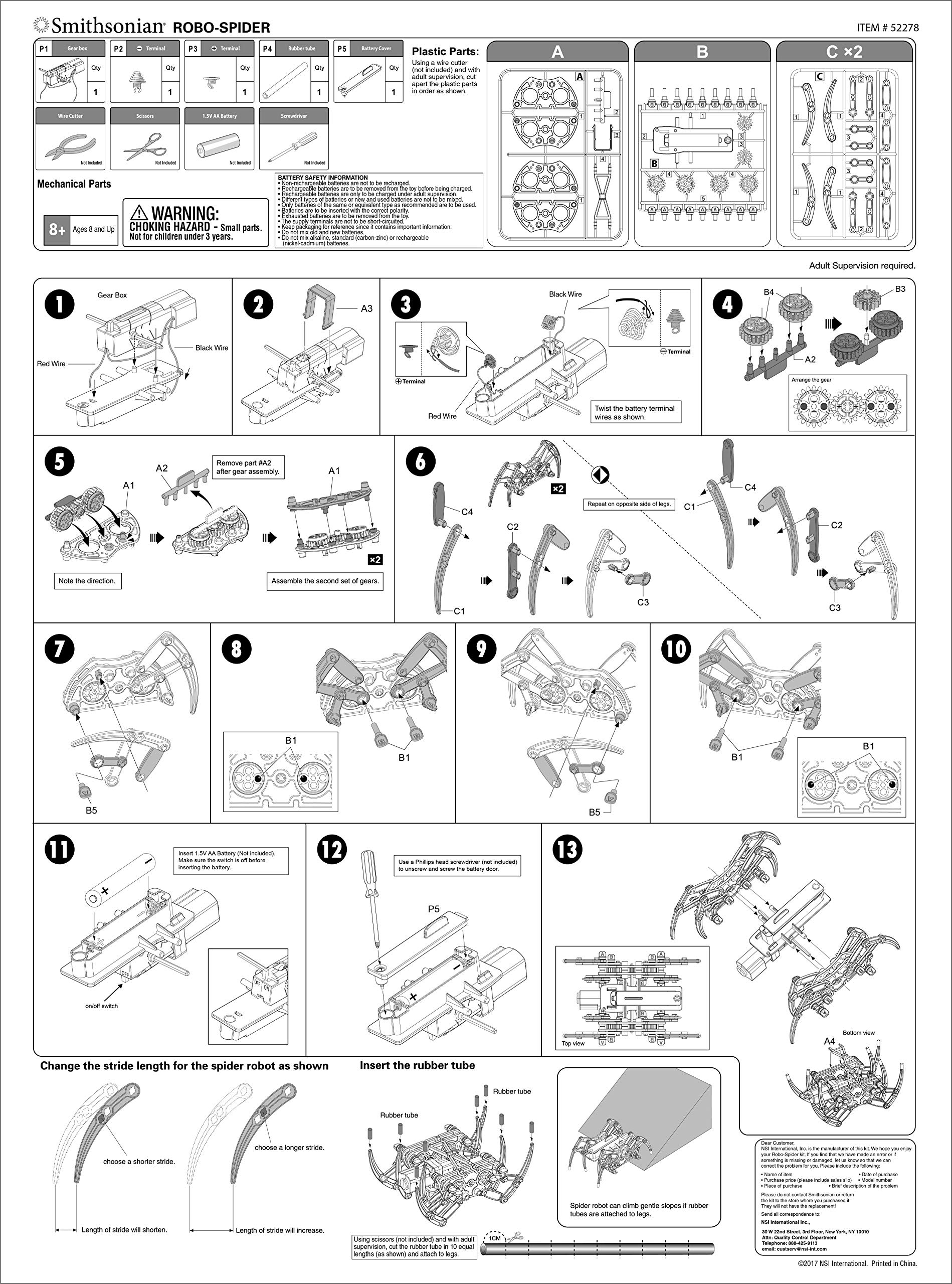 Smithsonian Science Activities Robo Spider Kit, Blue