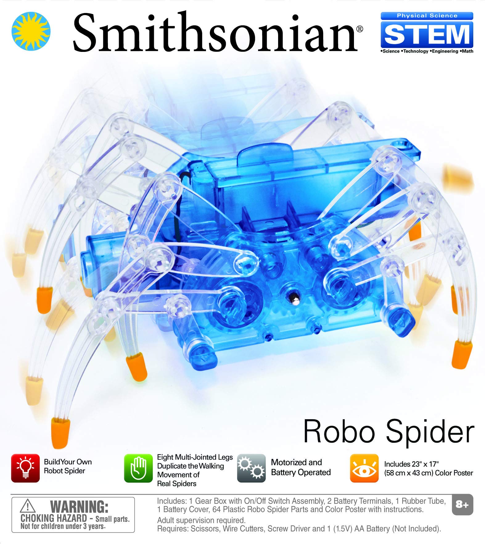 Smithsonian Science Activities Robo Spider Kit, Blue