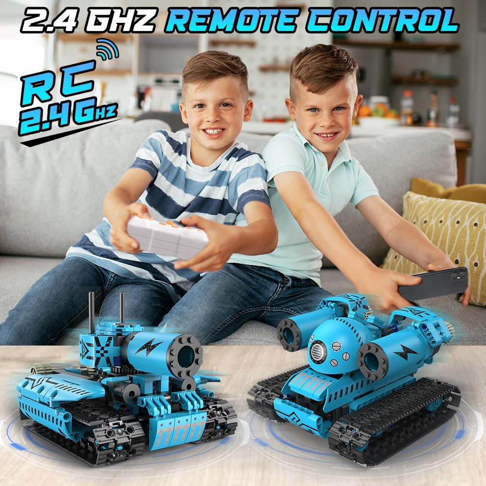 HOGOKIDS 5 in 1 RC Robot Building Set - APP & Remote Control Rechargeable Building Toys | Educational STEM Project for Kids Kit Gift for Boys Girls Age 6-12+ Year Old (444 PCs)