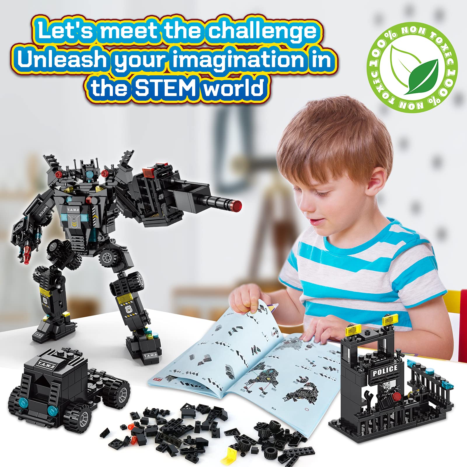 HISTOYE 51-in-1 Robot Building Kit - STEM Toys Erector Set for Kids 8-12 - Engineering Construction Toys Gifts for Kids Age 6-12