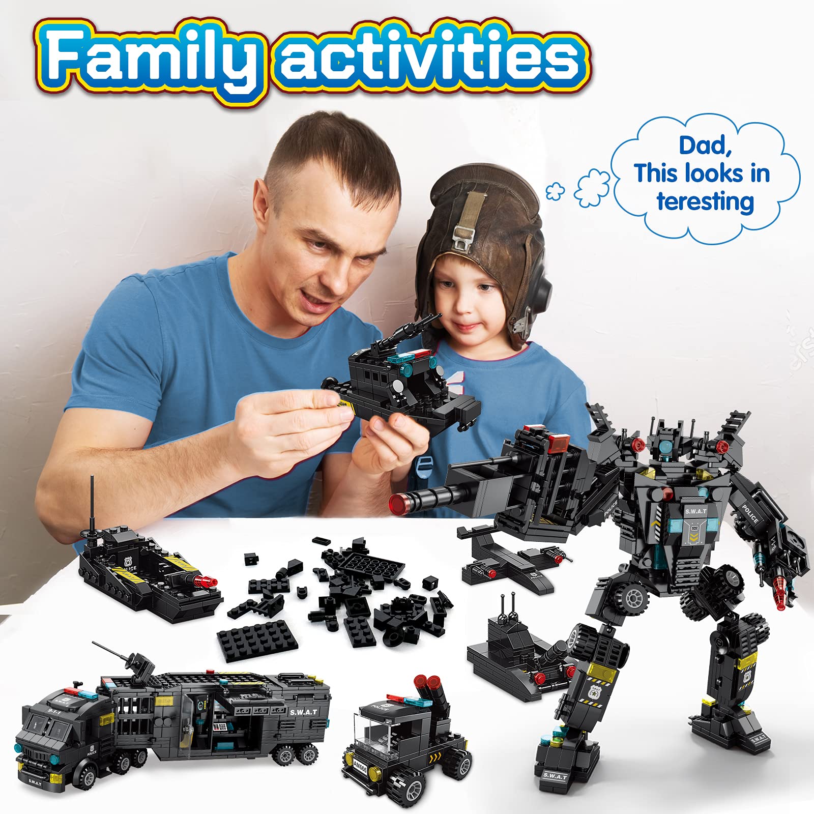 HISTOYE 51-in-1 Robot Building Kit - STEM Toys Erector Set for Kids 8-12 - Engineering Construction Toys Gifts for Kids Age 6-12