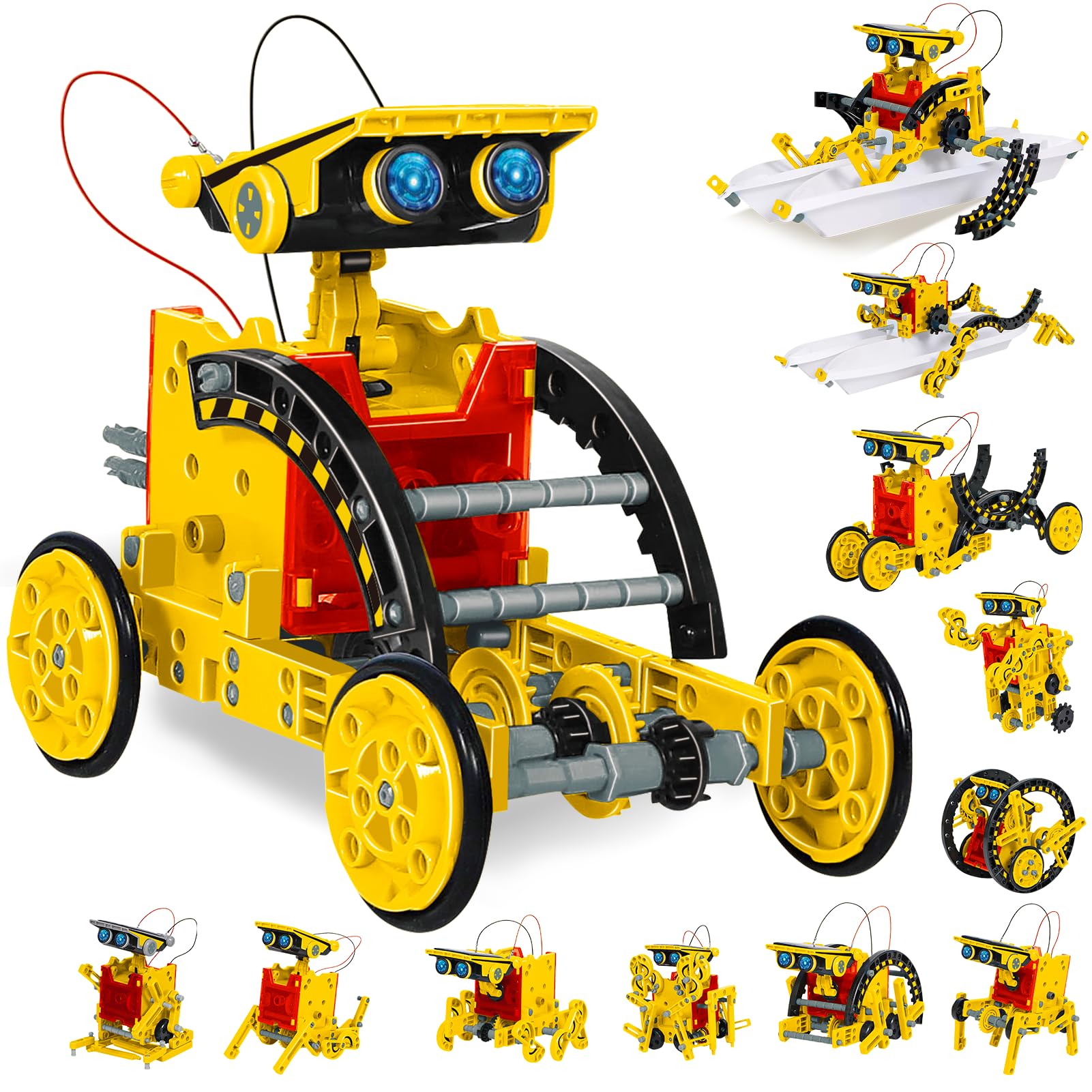 Solar Robot Toys for Kids Ages 8-12, 12-in-1 STEM Projects Science Kits for 8-13 9 10 11 Year Old Teen Boys Girls, 190Pcs DIY Building Experiment Education Sets, Christmas Birthday Gifts Ideas.