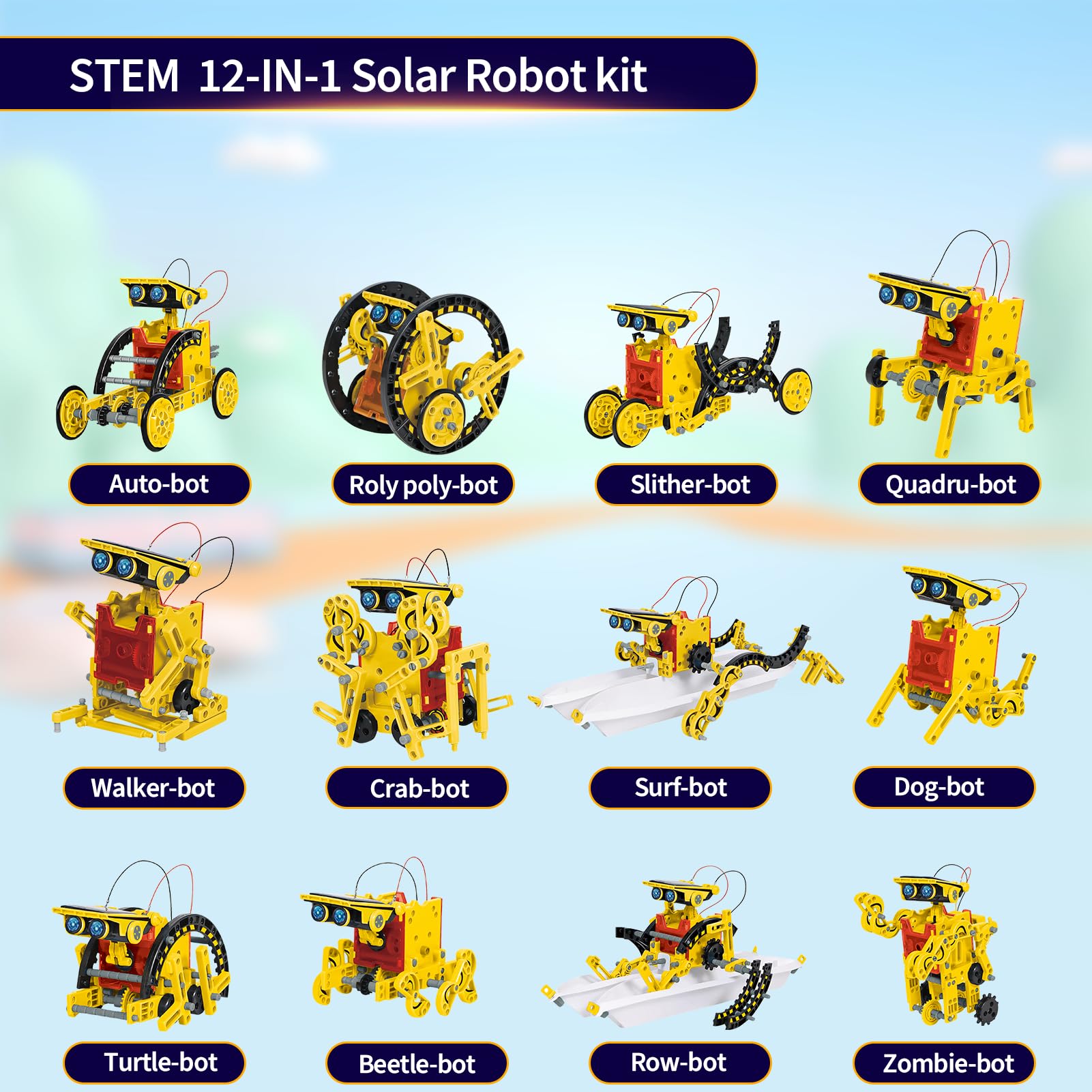 Solar Robot Toys for Kids Ages 8-12, 12-in-1 STEM Projects Science Kits for 8-13 9 10 11 Year Old Teen Boys Girls, 190Pcs DIY Building Experiment Education Sets, Christmas Birthday Gifts Ideas.