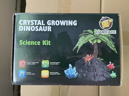 Dinosaur Crystal Growing Kit - STEM Science Experiment for Kids Ages 8-12, Grow Your Own Crystal Terrarium, DIY Gift for Christmas or Birthdays