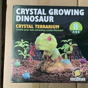 Dinosaur Crystal Growing Kit - STEM Science Experiment for Kids Ages 8-12, Grow Your Own Crystal Terrarium, DIY Gift for Christmas or Birthdays