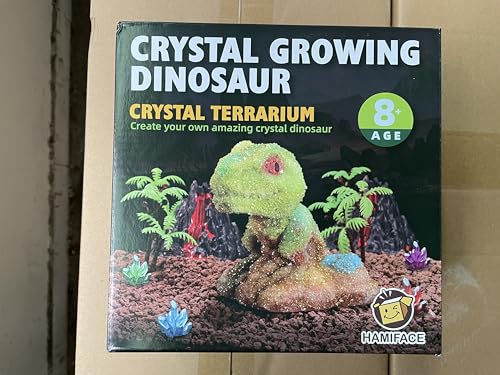 Dinosaur Crystal Growing Kit - STEM Science Experiment for Kids Ages 8-12, Grow Your Own Crystal Terrarium, DIY Gift for Christmas or Birthdays