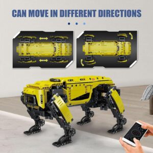 Mould King 15066 Robot Dog Building Kit, 936PCS Yellow APP RC Programmable STEM Toy, Power Module & Educational Model