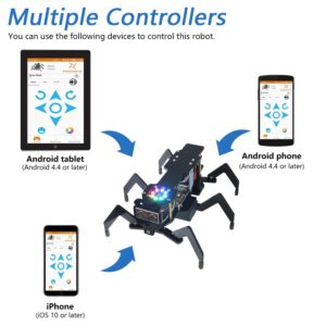 Freenove Robot Ant Kit (Compatible with Arduino IDE), Dot Matrix Expressions, Ultrasonic Obstacle Avoidance, Colorful Lights, App, STEM Project