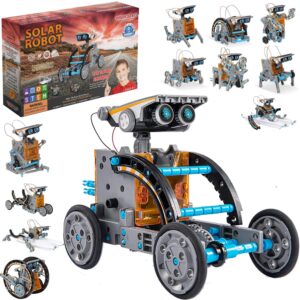 wishky toys stem 12-in-1 solar robot toys, building science educational experiment kit for kids aged 8-12 | 190 pcs robotics kit for kids, young engineer gift for boys girls aged 8-12 & up