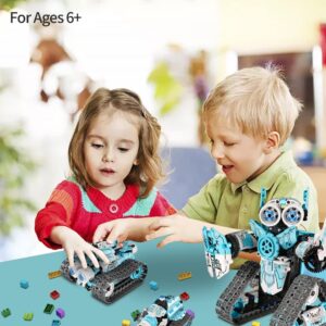 PinkBee Robot Toys Building Blocks Set 3-in-1 APP Remote Control Truck Tank Stem Projects Science Kits for Kids 6 7 8 9 10 Age 8-12 Year Old Boys Compatible with Lego (398 Pcs)