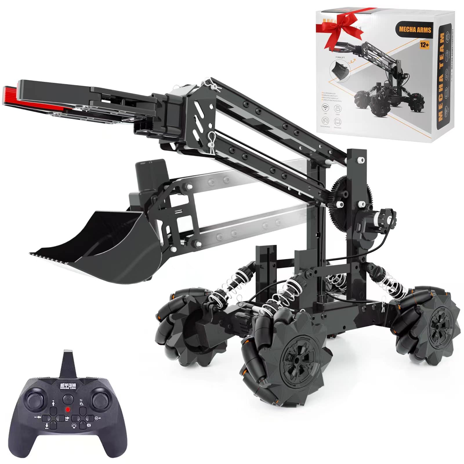 VANLINNY Robot Arm Kit and Remote Control Excavator,3 in 1 Science Kits with 4-DOF Robotic Car,Electronic Programming Toy for Kids Age 8+,Promotes STEM Interest in Science,Birthday Gifts for Boy/Girl.