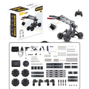 VANLINNY Robot Arm Kit and Remote Control Excavator,3 in 1 Science Kits with 4-DOF Robotic Car,Electronic Programming Toy for Kids Age 8+,Promotes STEM Interest in Science,Birthday Gifts for Boy/Girl.