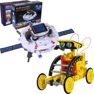 science experiment solar robots kits for boys girls, 12-in-1 stem projects for kids ages 8-12, solar powered robot kit gifts for teen ages 9 10 11 12