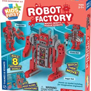 Thames & Kosmos Kids First Robot Factory: Wacky, Misfit, Rogue Robots STEM Experiment Kit | Hands-on Model Building for Young Engineers | Build 8 Motorized Robots | Play & Learn with Storybook Manual