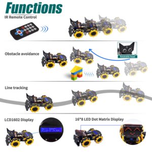 Adeept 4WD Omni-directional Mecanum Wheels Robotic Car Kit for ESP32-S3 | Banana Pi PicoW-S3 DIY STEM Remote Controlled Educational Robot Kit with LCD1602 Display, Python Code & PDF Tutorials