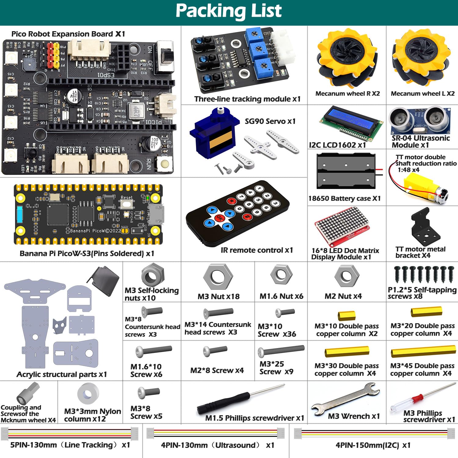 Adeept 4WD Omni-directional Mecanum Wheels Robotic Car Kit for ESP32-S3 | Banana Pi PicoW-S3 DIY STEM Remote Controlled Educational Robot Kit with LCD1602 Display, Python Code & PDF Tutorials