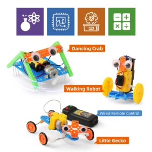 10 Set STEM Robot Car Kit, Science Projects for Kids 8-12, Robotics Craft Building Kits for Boys 6-8, Engineering Activities Experiments Electronics Toys for Girls, Gift Idea 6 7 8 9 10 11 12 13 Year