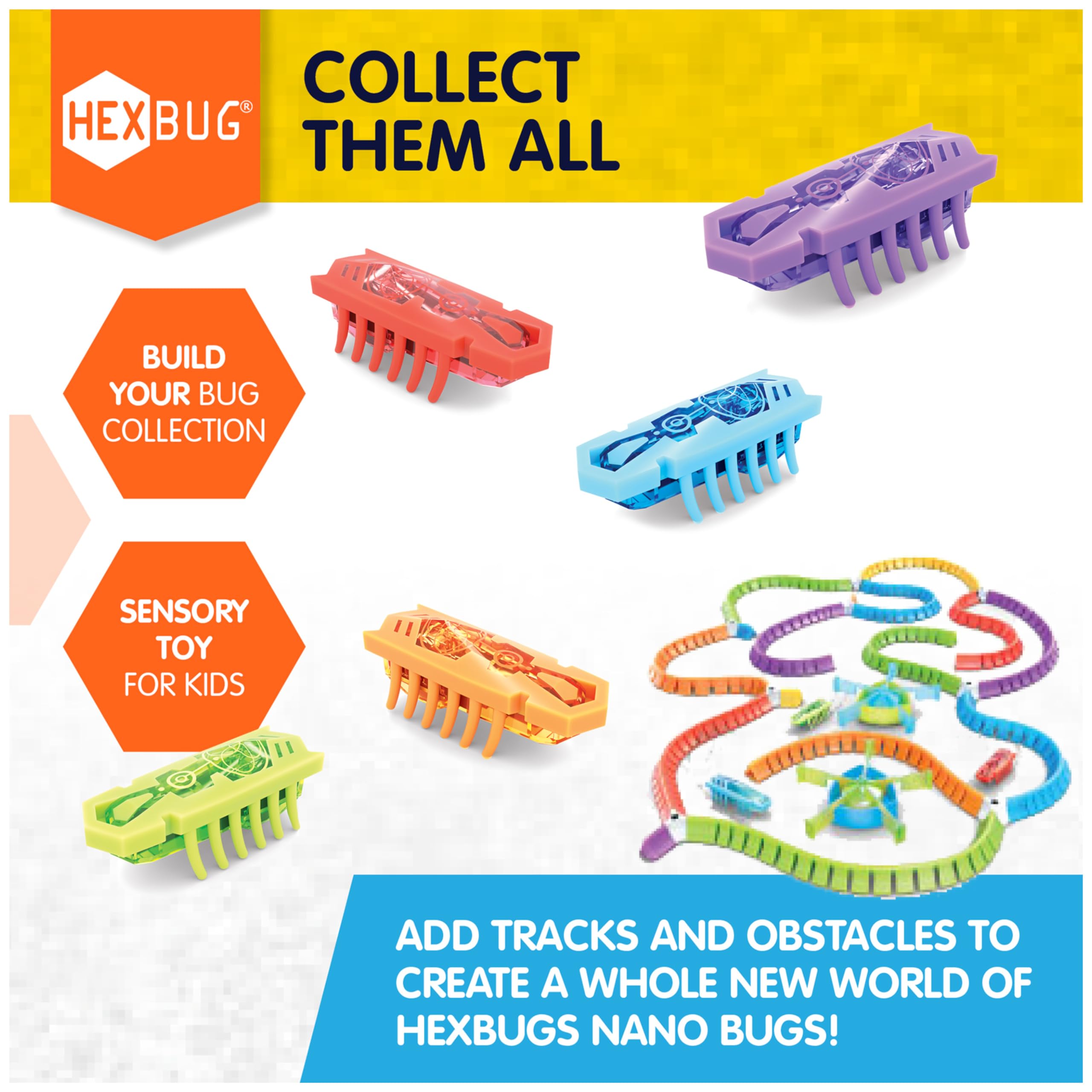 HEXBUG Nano 5 Pack, 4 Nano Bugs with Bonus Flash Nano, Sensory Toys for Kids & Cats with Vibration Technology, STEM Kits & Mini Robot Toy for Kids Ages 3 & Up