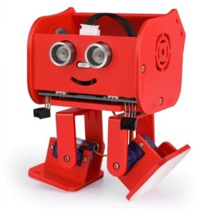 elegoo penguin bot biped robot kit compatible with arduino ide, stem project for kids, teens, adults, robotics & engineering toy, science & coding set for kids, gift for boys girls (red)