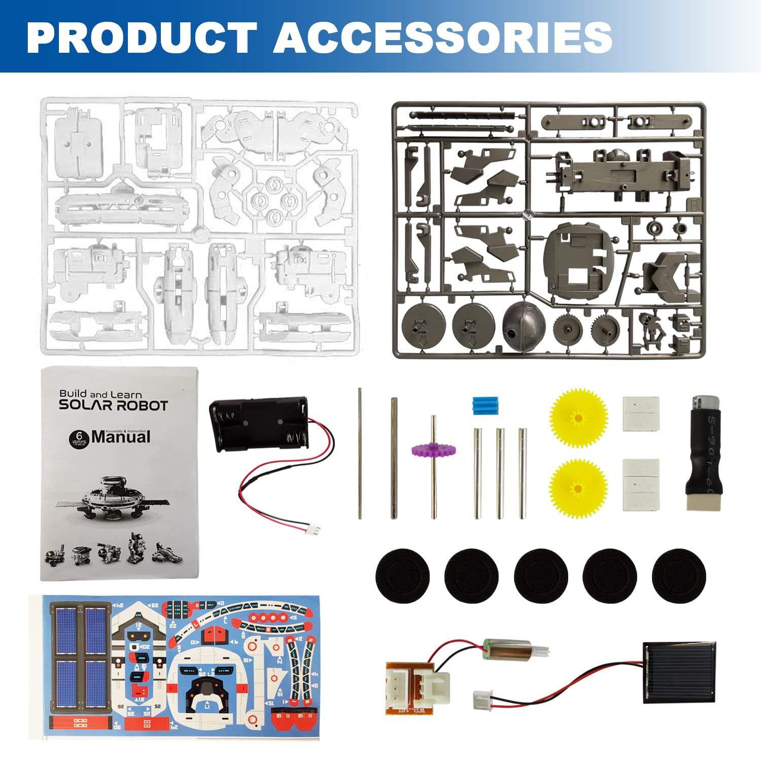 Science Kits for Kids Age 8-12 Solar Robot Kit Learning Building STEM Toys Experiments for Kids 6-8, Educational Toy for 8 9 10 Year Old Boys Girls Christmas Birthday Gifts-Powered by Solar