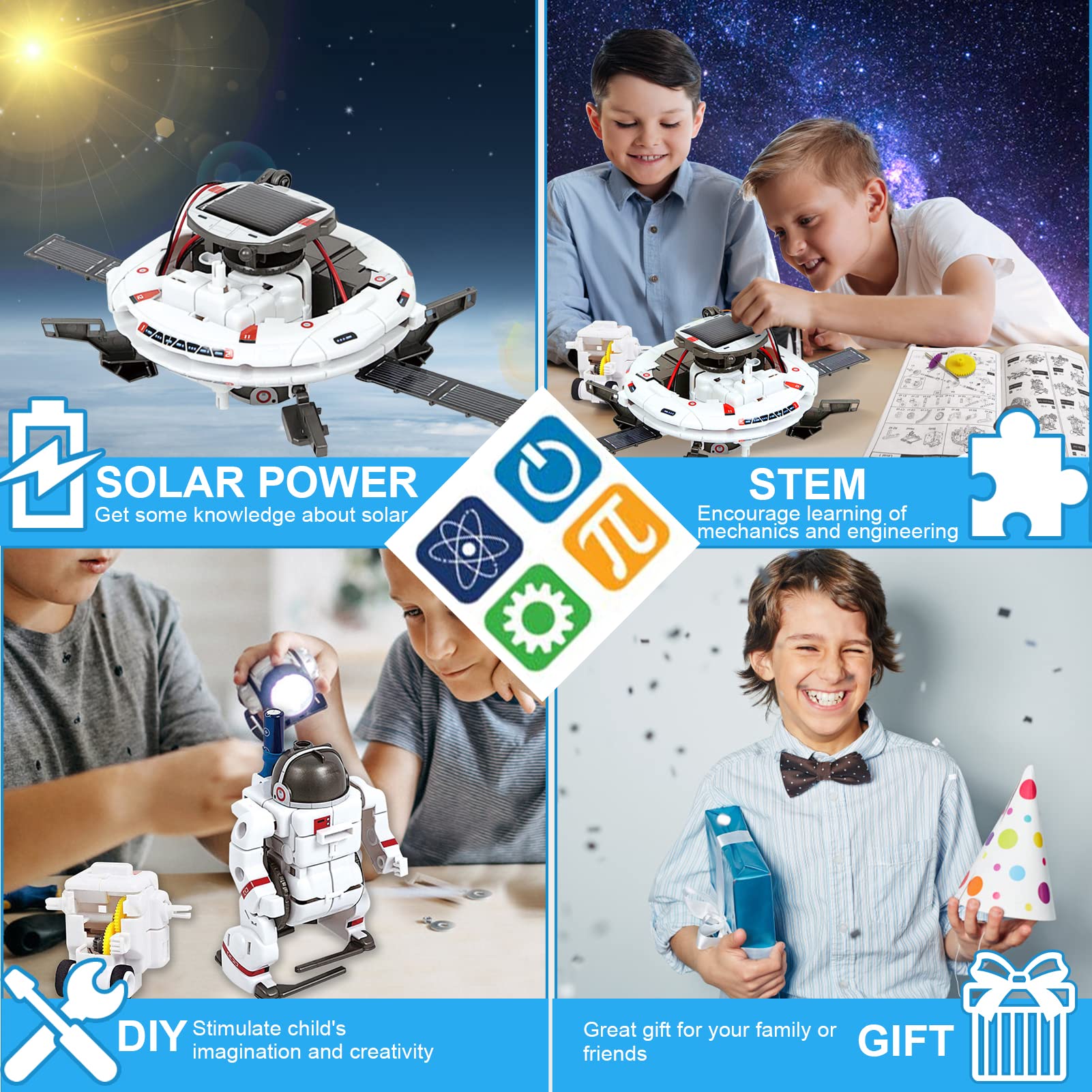 Science Kits for Kids Age 8-12 Solar Robot Kit Learning Building STEM Toys Experiments for Kids 6-8, Educational Toy for 8 9 10 Year Old Boys Girls Christmas Birthday Gifts-Powered by Solar