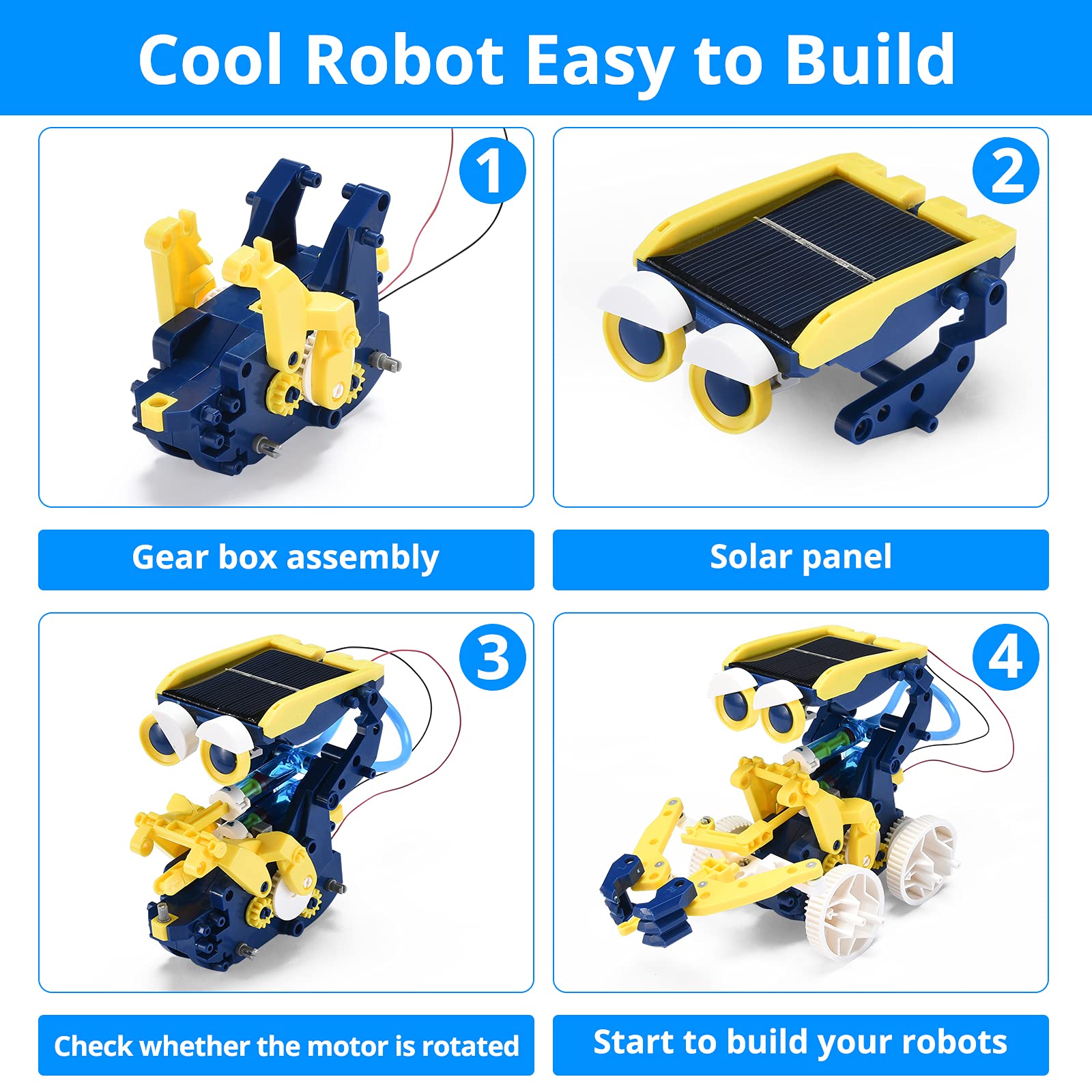 OUTOGO STEM Projects 11-in-1 Solar Robot Toy for Kids Ages 8-12, Science Kits Educational Robotics to Build, Christmas Birthday Gifts for 8 9 10 11 12 13 14 Year Old Boys Girls Teens.