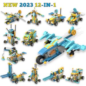 IBLIMS 12 in 1 STEM Coding Robot Building Blocks, Educational Engineering Toys for Kids 6-16, App & Remote Control Robotics Toys, Gift for 7-9 8-14 Year Old Boys Girls, STEM Projects Kits, 606pcs