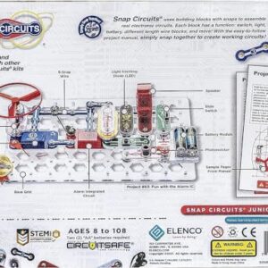 Snap Circuits Jr. SC-100 Electronics Exploration Kit, Over 100 Projects, Full Color Project Manual, 28 Parts, STEM Educational Toy for Kids 8 +