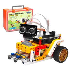 OSOYOO Building Block Robot car kit for Arduino as STEM Toy Gift for Kids Teenagers Adults to Learn Program Electronic Circuits, WiFi IOT Mechanical