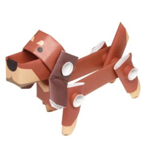 PIPEROID animals Dachshund Dog - Japanese 3D Paper Dog Puzzle DIY Origami Kit for Kids and Adults